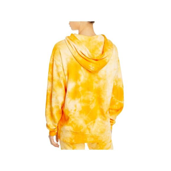 WSLY Womens Yellow Tie Oversized Tie Dye Long Sleeve Hoodie Top S - Picture 2 of 2